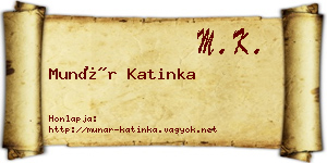 Munár Katinka névjegykártya